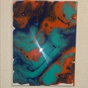 Dynamic Teal and Orange Abstract Canvas Art